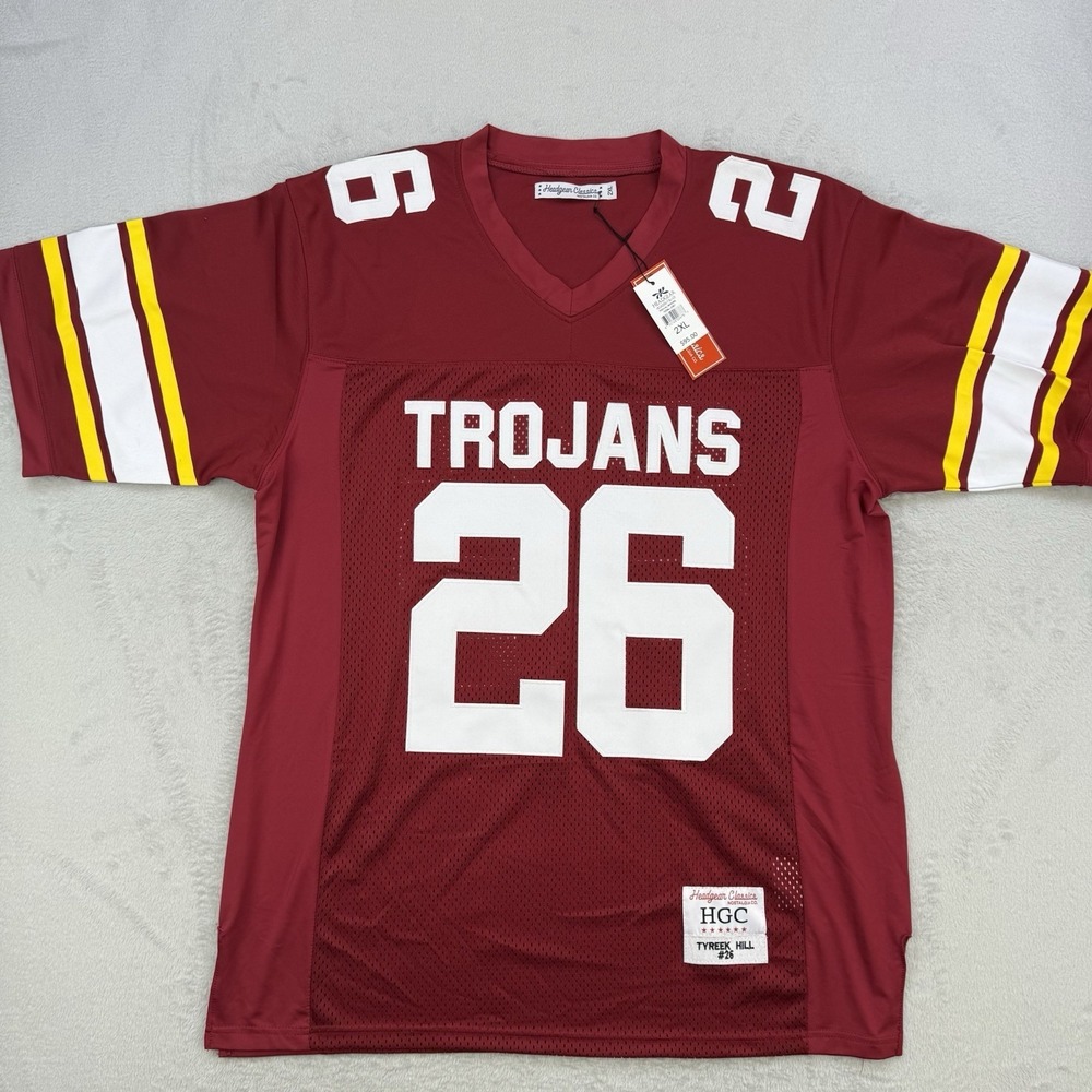 Headgear Classics Football Jersey Mens 2XL Maroon Tyreek Hill Trojans Stitched